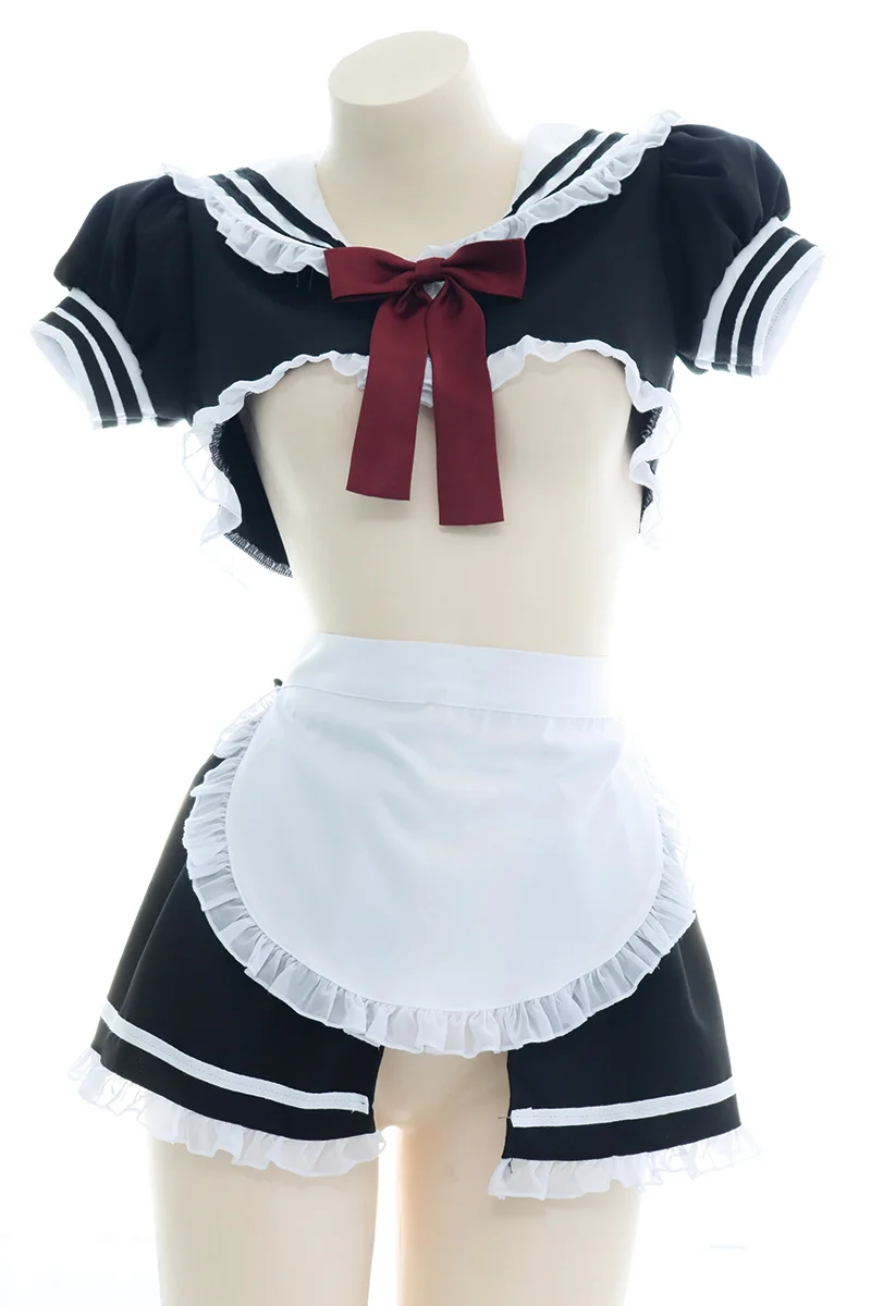 

Sexy JK Sailor Maid Apron Cosplay Costume Girls Women Party Role Play Dress Up Cafe Waitress Outfit Anime Kawaii Lolita Dress