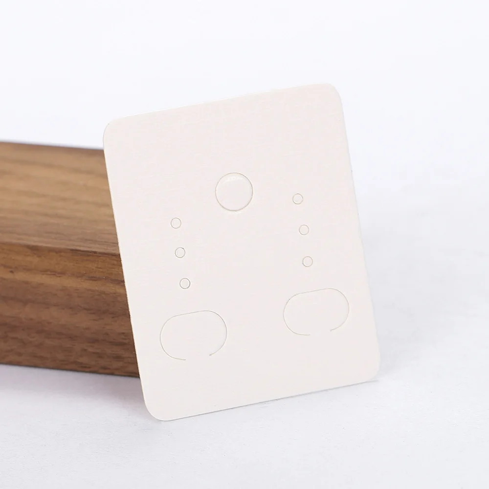 50pcs 3.8x4.8cm Earring Display Card Holder Blank White Black Kraft Paper Tags for DIY Ear Studs Long Drop Jewelry Display Card