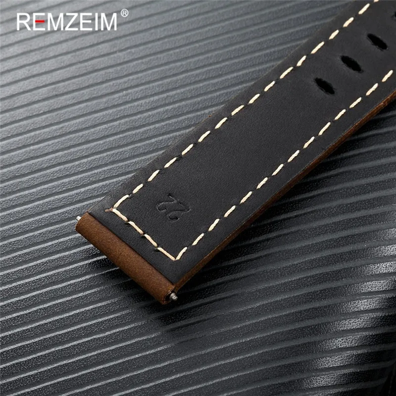 

REMZEIM Vintage Genuine Leather Watchbands 4 Colors Belt 20mm 22mm 24mm 26mm Women Men Watch Band Strap Watch Accessories
