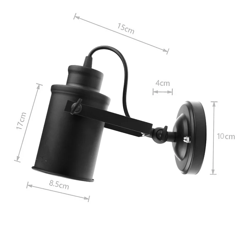 Настенные ретро-светильники 220 В регулируемые старинные железные светильники в