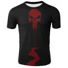 Футболка с 3D-принтом черепа пистолета розы однотонная серия Мужская и женская детская повседневная футболка с коротким рукавом Каратель