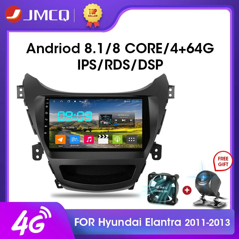 Автомобильный мультимедийный видеоплеер JMCQ Android 8 1 2din 9 дюймов DSP для 2011 2015 Hyundai