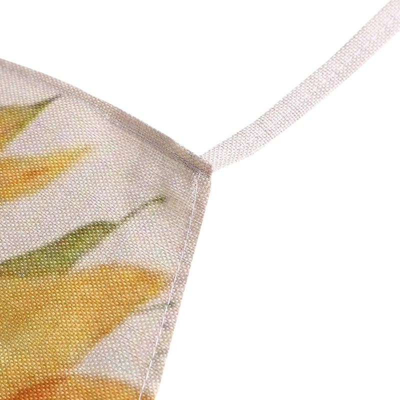 

1Pcs Flower Printed Kitchen Aprons For Women Cotton Linen Home Cooking Baking Waist Bib Pinafore Cleaning Tools 55*68cm