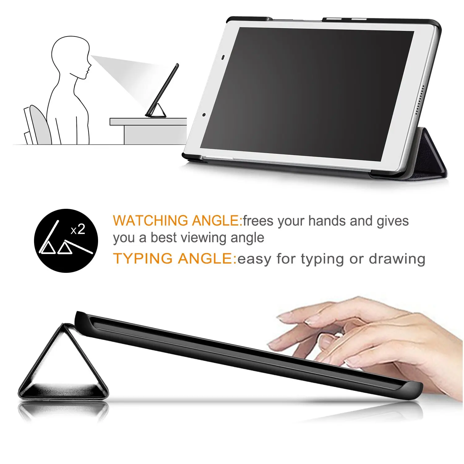 Тонкий складной флип-чехол из искусственной кожи с подставкой для Lenovo Tab 4 8 0 ТБ 8504