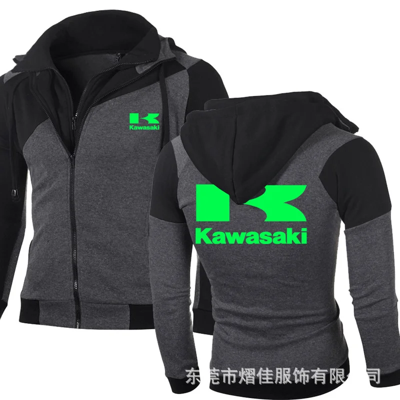 

Новая модная мужская верхняя одежда Kawasaki, приталенная куртка на молнии с капюшоном, высококачественная повседневная толстовка в стиле Хара...