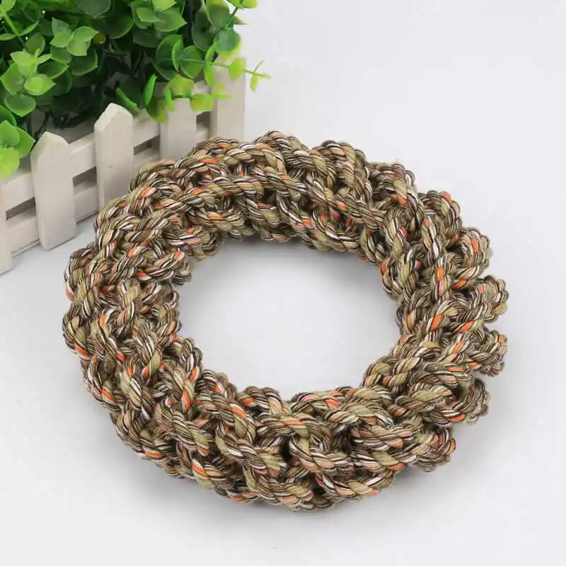 Cotton Round Rope Knot Indestructible Dog Toys For Large Dogs Dental Chew Durable Braided Bone Clean Teeth Funny Tool | Дом и сад