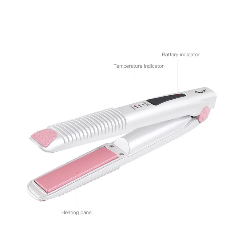 

USB Cordless Hair Straightener mini Hair Straightener Curler Hair Flat Iron Professional Fast Warm-up Thermal Performance Home