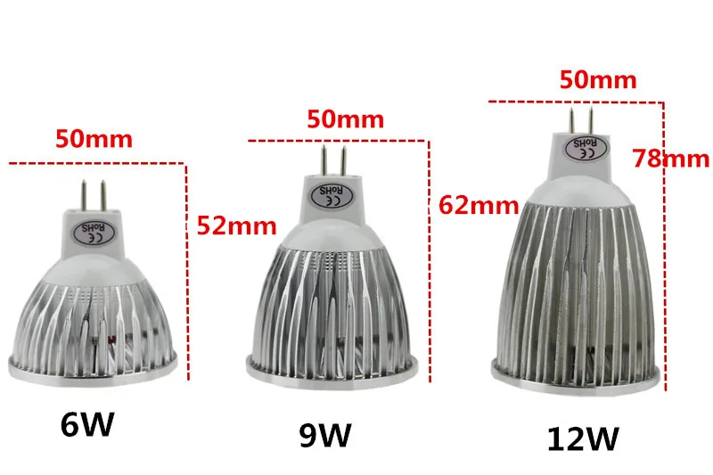 Nieuwe Высокая мощность лампада Led MR16 GU5.3 GU10 COB 6 Вт 9 Вт 12 Вт Dimbare Led Cob прожектор Холодный белый MR 16 12 В лампа гу 5,3 220 В