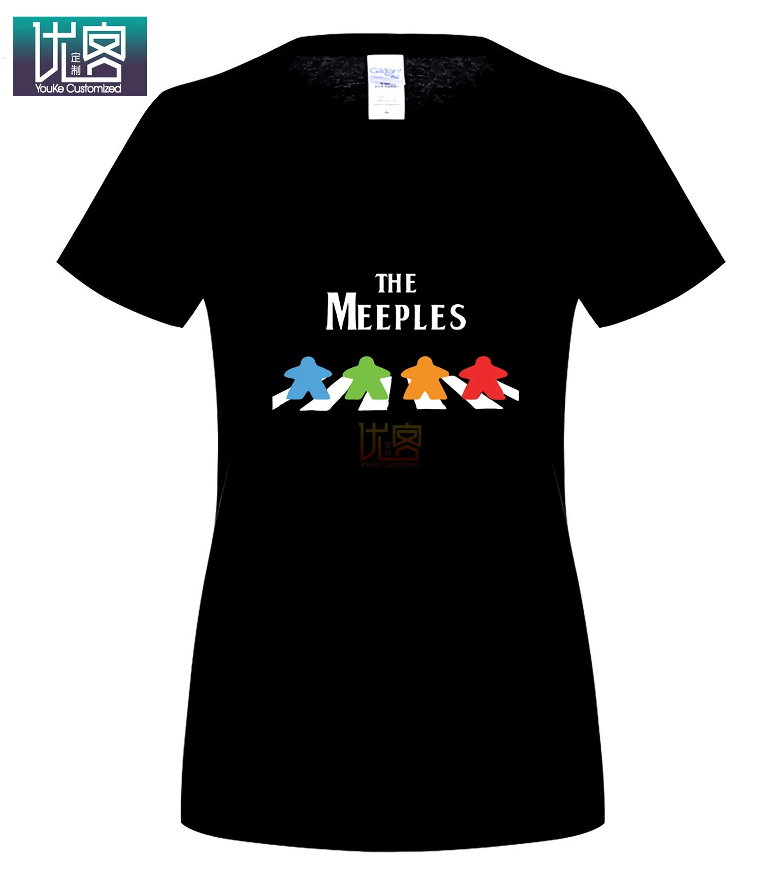 The Meeples, настольная игра, наркоман,, летняя мужская футболка с коротким рукавом, с круглым вырезом, хлопковые футболки, топы, Забавные футболки, хлопковые топы, футболка - Цвет: women black