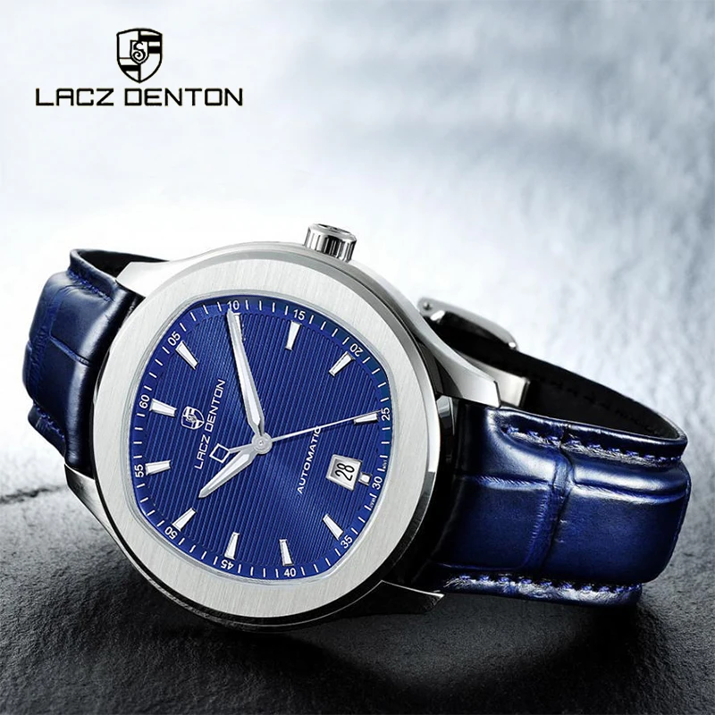 

LACZ DENTON Luxury Brand Men's Automatic Mechanical Watches 100M Waterproof Business Sport Men WristWatch Relogio Masculino 2021