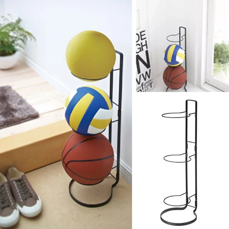 

E8BD Movable Ball Storage Rack Basketball Stand Display Holder Sports Balls Organizer