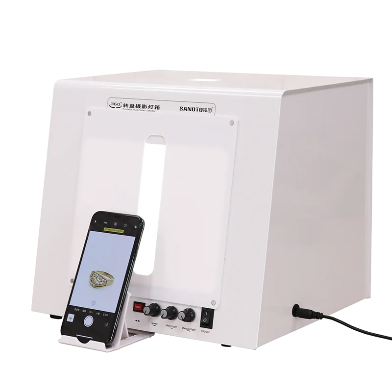 SANOTO Mini Photo Studio светильник Box soфтbox встроенный Вращающийся поворотный стол для