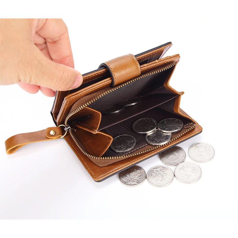 

Cowhide Wallets For Women Luxury Genuine Leather Ladies Purse Organizer With Zip Coin Stroage Business Credit ID Card Holder