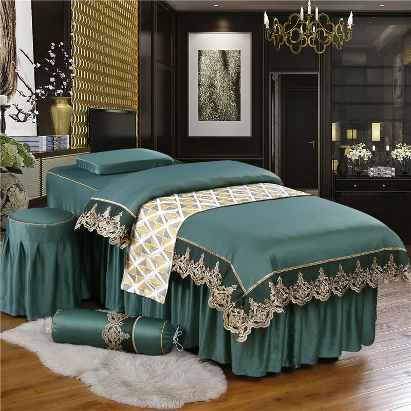 Комплект постельного белья из хлопка с вышивкой и кружевом | Дом сад