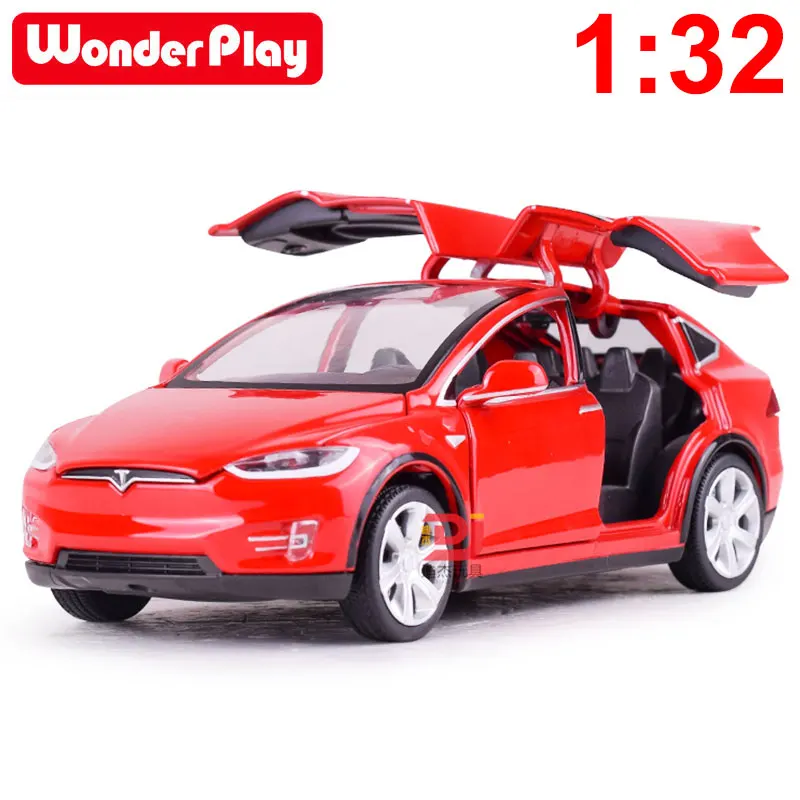 Новинка 1:32 Литой Сплав модель автомобиля Tesla звук и светильник функция