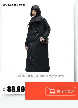 ZURICHOUSE зимнее пальто женское длинное пальто теплая парка с капюшоном уличный стиль модная черная свободная хлопковая стеганая куртка