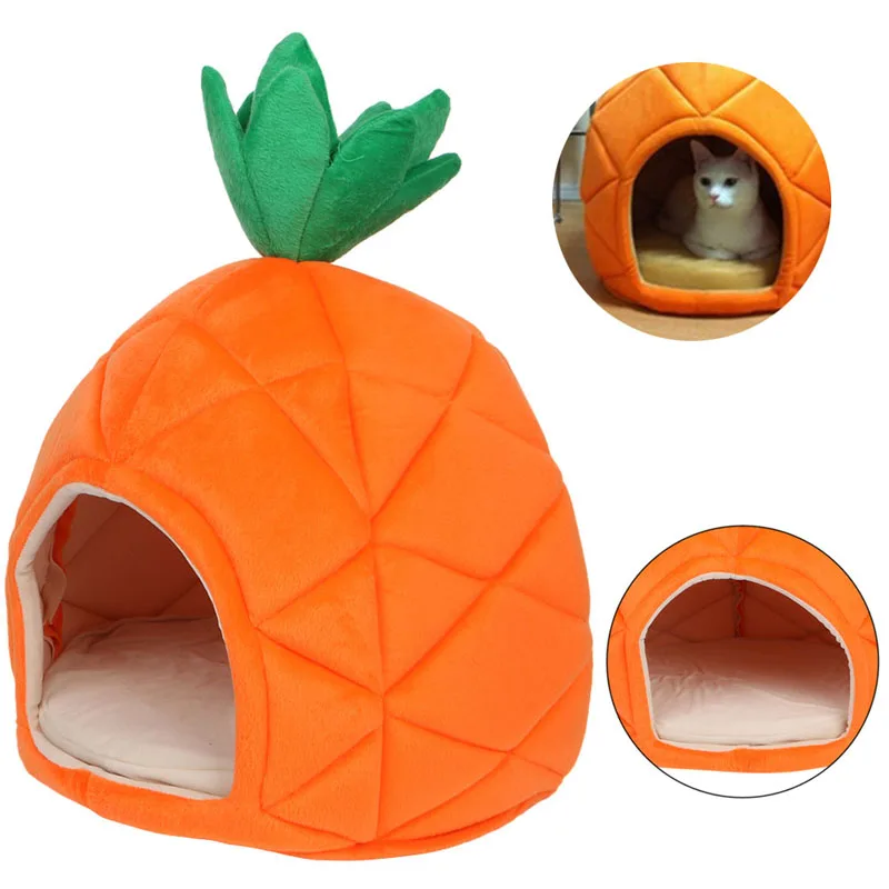 

Luxury Deluxe Pineapple Pet House Dog Cat Puppy Warm Cave Nest Cozy Sleeping Bed