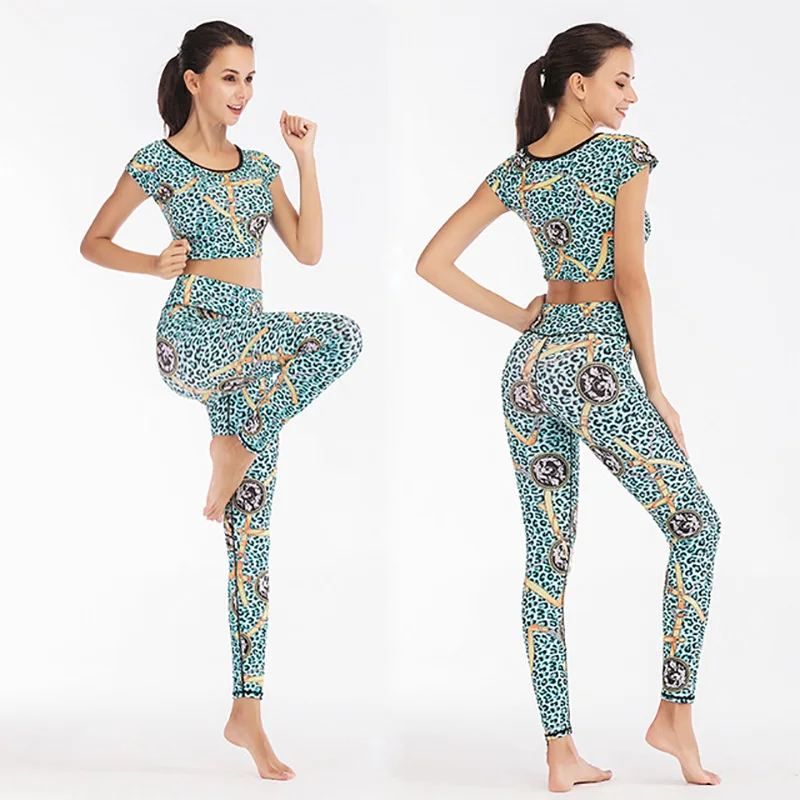 

USHINE first-class digital printing tight sports fitness suit sexy quick-drying running dance bodybuilding yogng yoga suit woman
