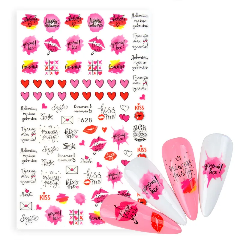 

1pcs 3D Fashion Nail Art Sticker Manicure Designs Sexy Lips Girl Self Adhesive Nail Sticker on Nails Decoration Decals Beautiful