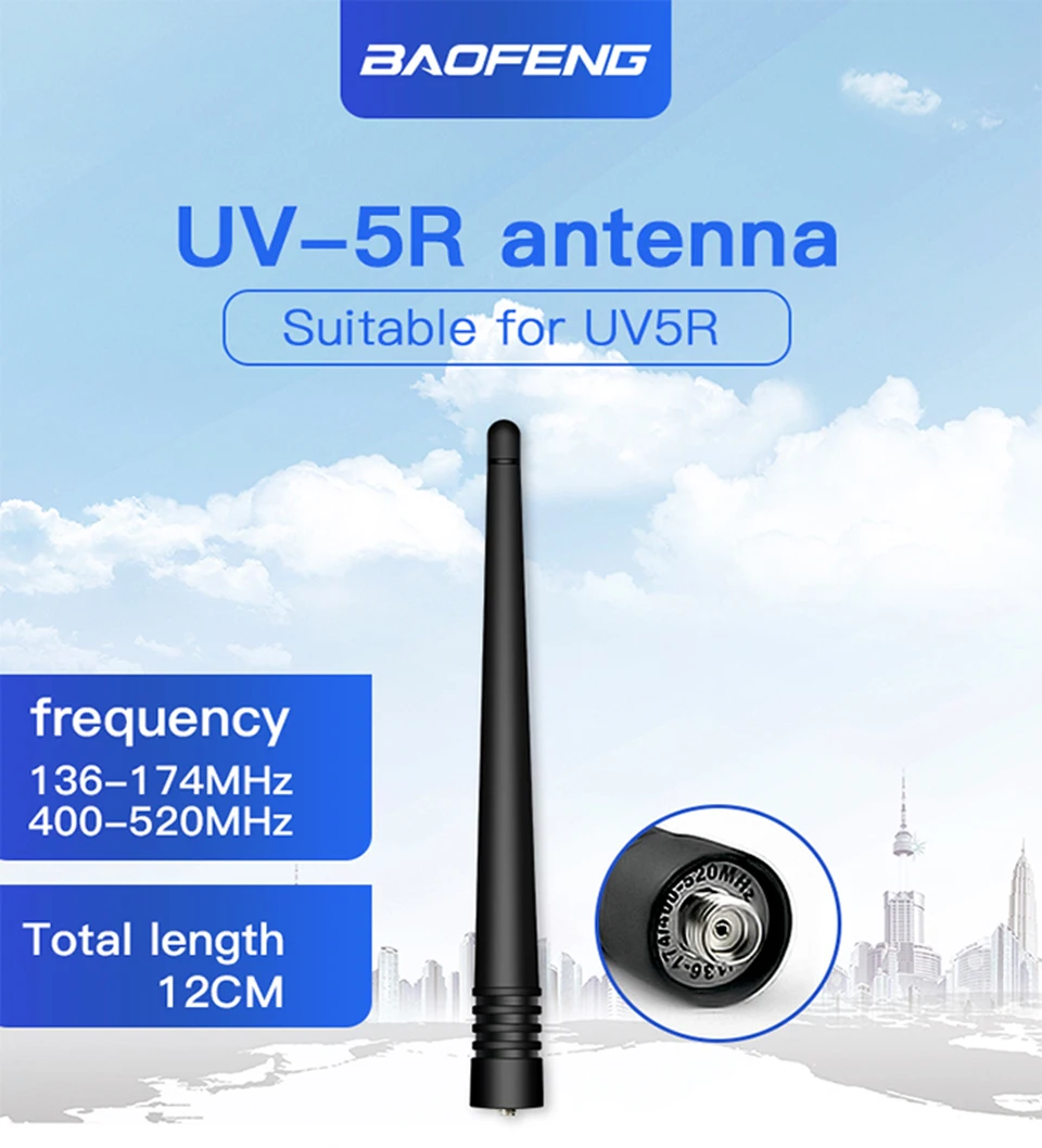 

Original Baofeng UV-5R Antenna SMA-Female 136-174/400-520Mhz for Baofeng UV-5R UV-82 F8+ GT-3 GT-5 BF-888s Radios