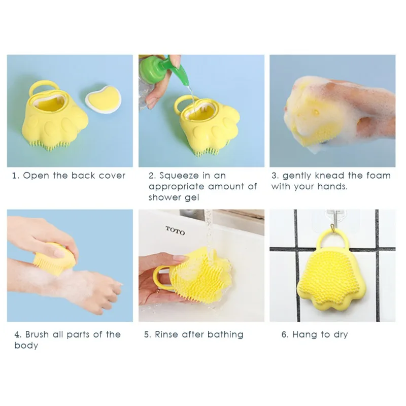 

Cat Paw Shape Pet Shampoo Massager Brush Cat Dog Grooming Tool Silicone Shower Cleaning Brushes Pet Supplies