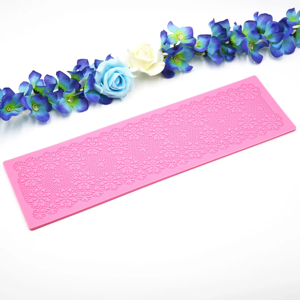 Кружевной коврик, форма для помадки из пищевого силикона без бисфенола