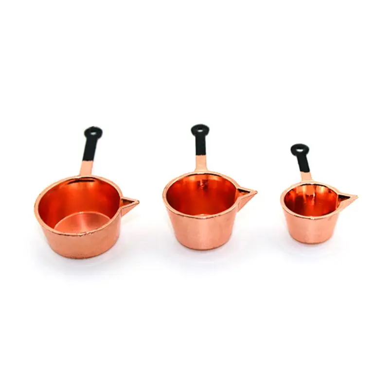 

3pcs/Set Miniature Dollhouse Cookware Frypan Frying Pans Cooking Pots For 1:12 Scale Doll House Kitchen Accessory