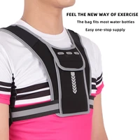 running backpack vest men and women adjustable belt fitness night sports strap reflective printing chest pocket mobile phone bag