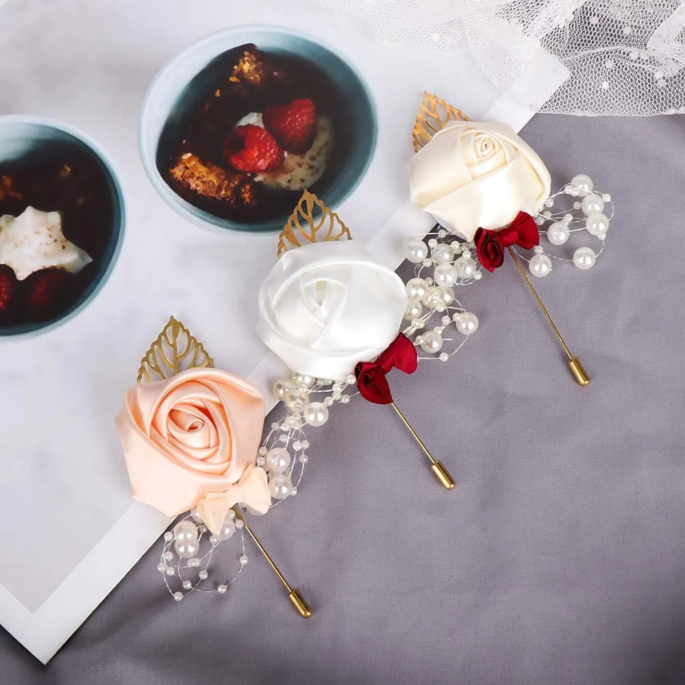 2019 новый лучший мужской бутоньерка для жениха атласные искусственные цветы