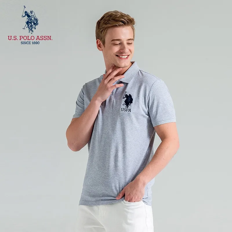 США POLO ASSN Новинка 3 цвета Классическая мужская рубашка с коротким рукавом