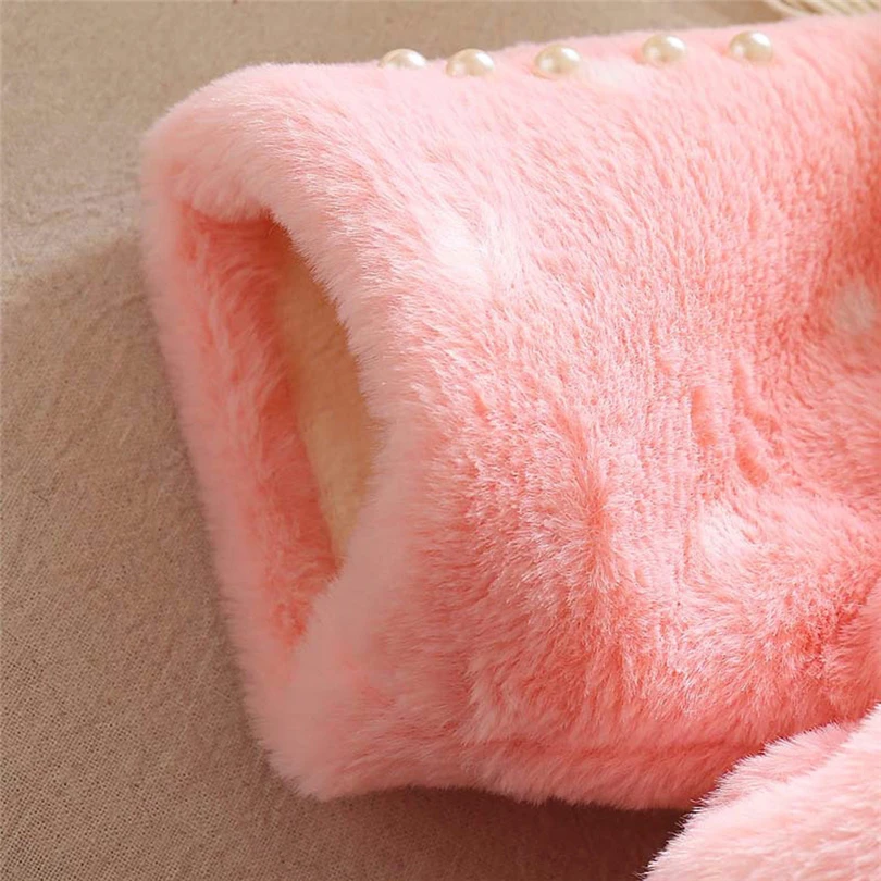 

Baby Girls Autumn Winter Coat Faux Fur Cloak Jacket Cute Turn-down Collar Hairball Thick Warm Button Princess Clothes 6-24M A20