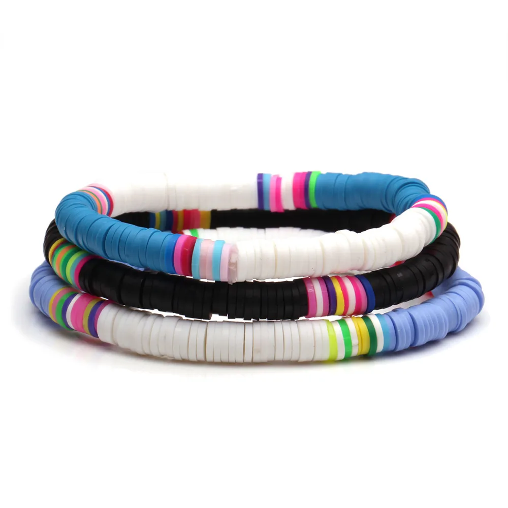 6 мм Полимерная глина запись Heishi бисера стрейч браслет для женщин 2020 Новая мода