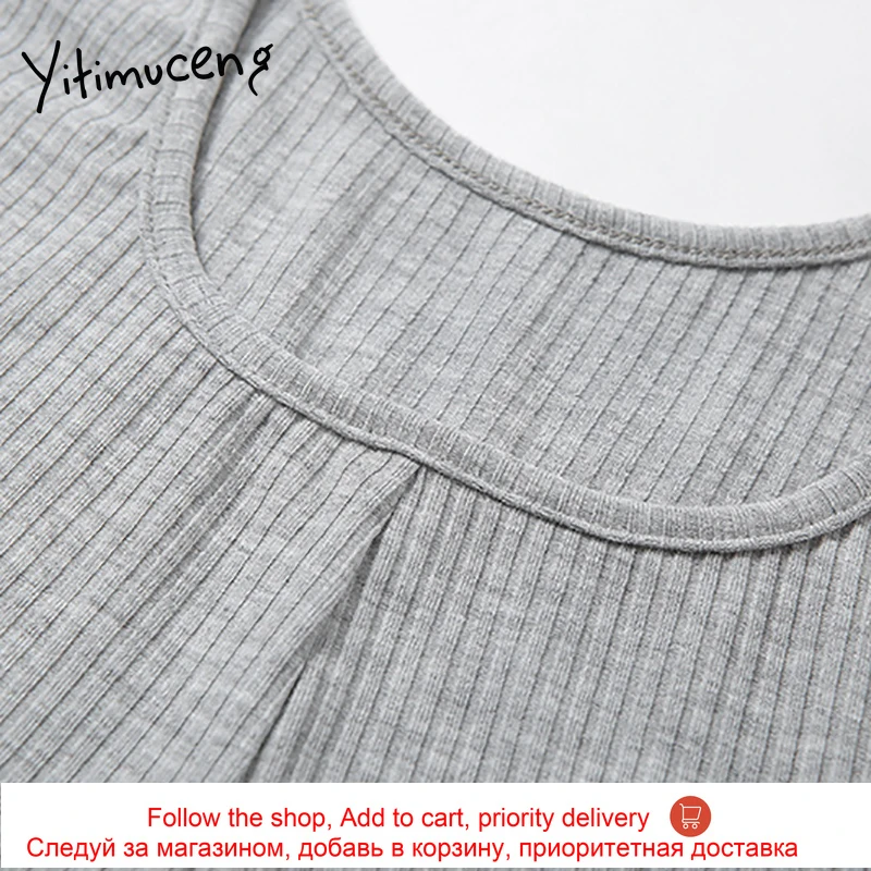

Yitimuceng Knitwear Fashion Romper Bodysuits Women Solid High Waist Casual Jumpsuits Shorts Tank Sleeveless Clothes 2021 New