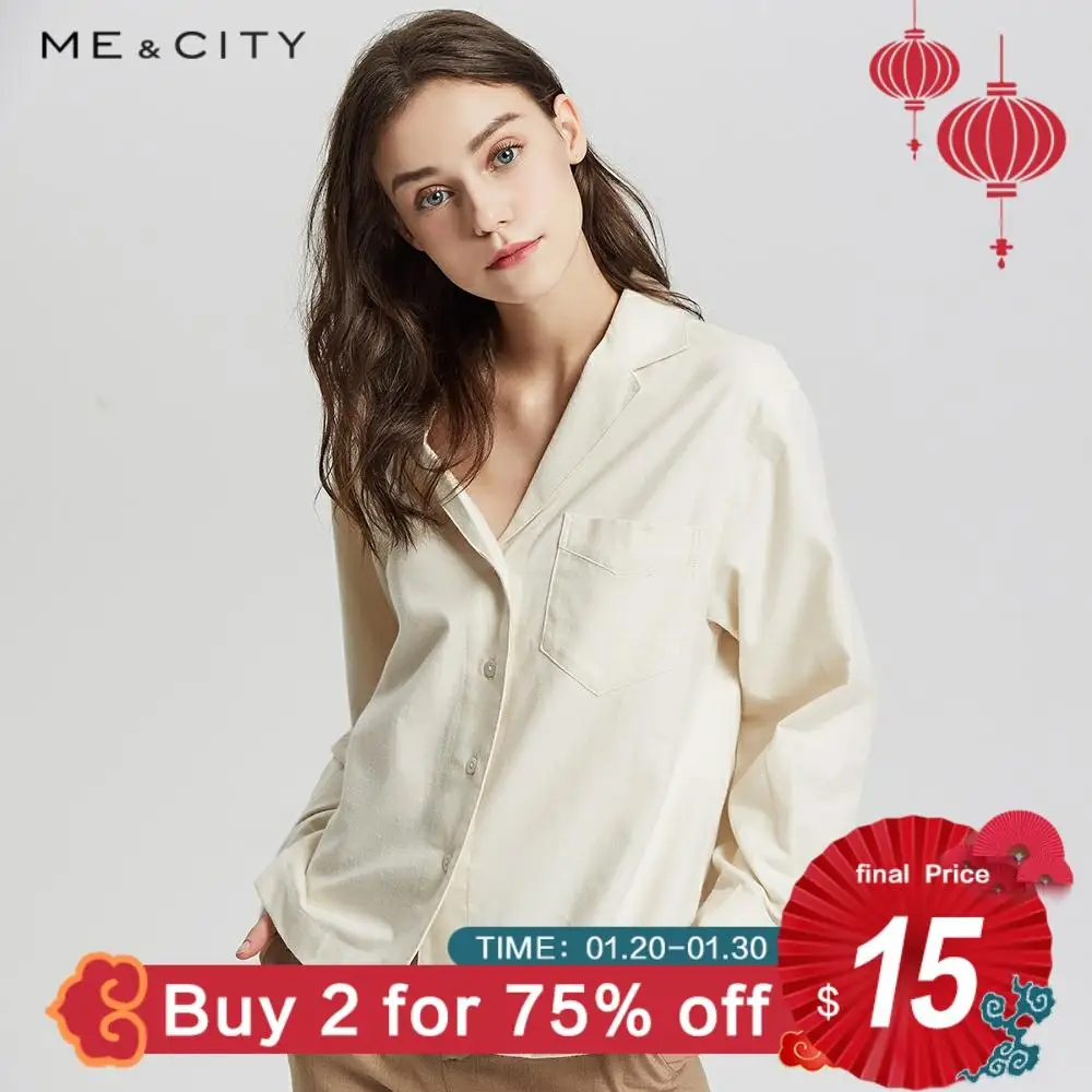 ME & CITY весенние блузки с v образным вырезом новая модная блуза длинным рукавом