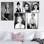 Картина на холсте София Лорен, настенный плакат, черно-белый плакат, домашний декор, кино, картины для спальни, модульная рамка