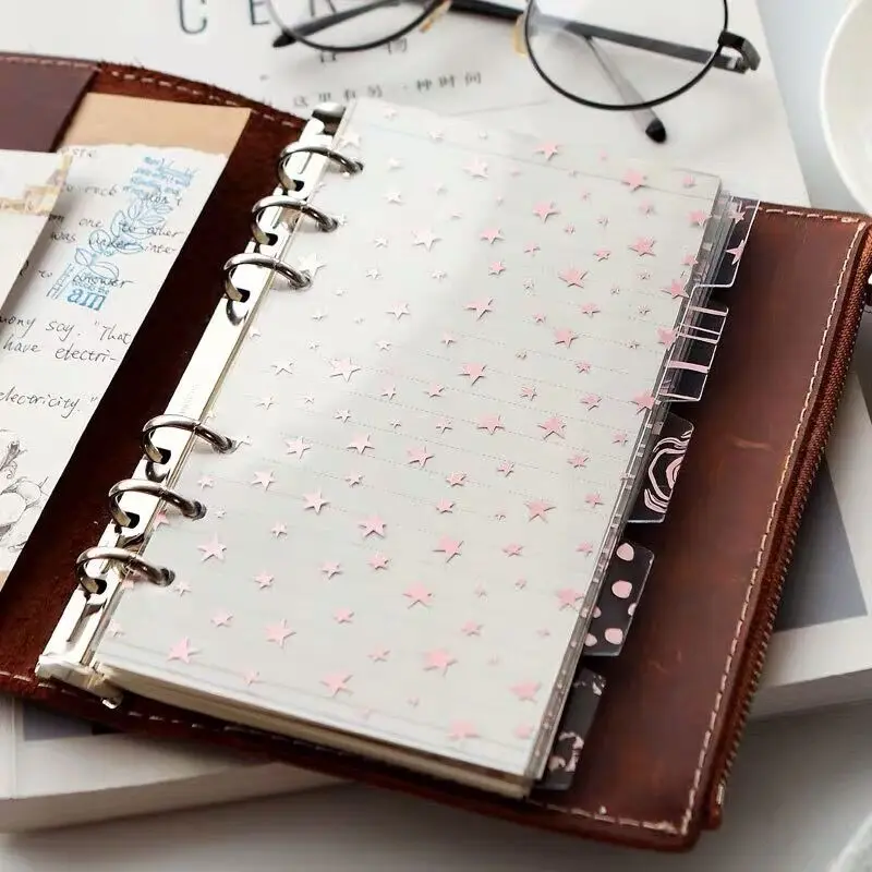 Spiral Binder для ноутбука Sharkbang 5 шт. ПВХ kanintendo красивая звезда A5 A6 разделители страниц