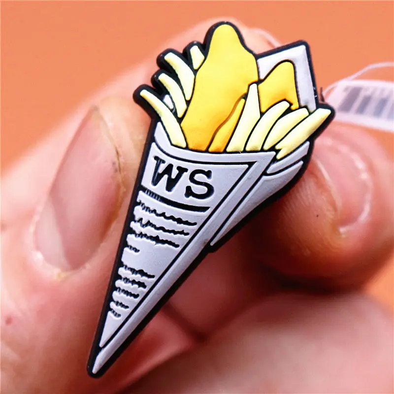 1pcs Food Style Shoe Decoration Cute Braised Noodle Pizza Pie Shoe Accessories Croc Charms for Sandals Bracelets Jibz Kids Gifts