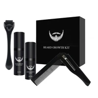 beard growth kit hair growth enhancer thicker oil nourishing leave in conditioner beard comb growth roller