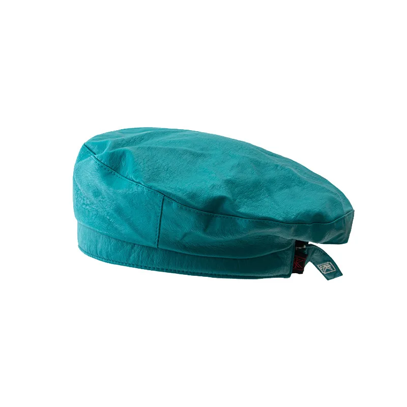 

berets soft pu leather texture ins web celebrity style collocation han edition beret painter hat in spring and summer