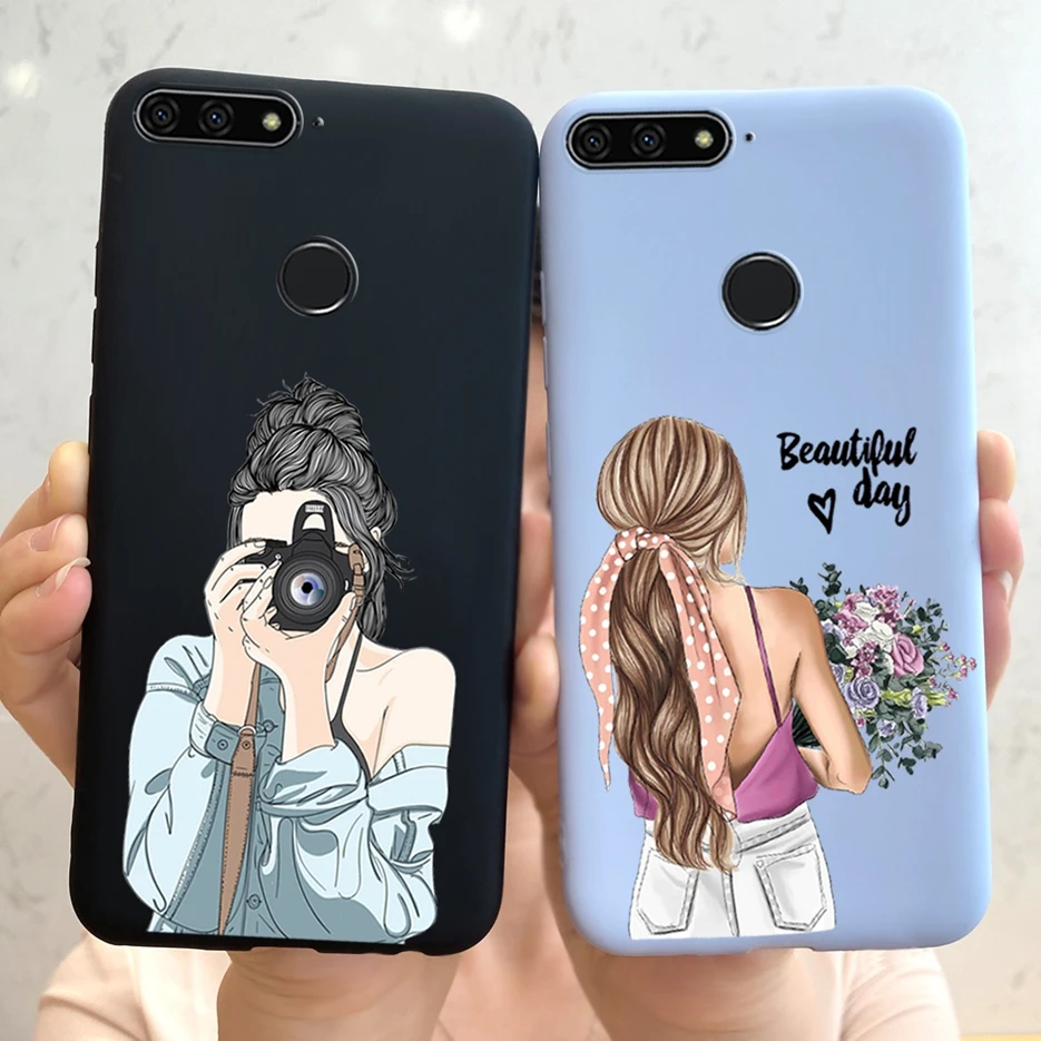 Чехол для Huawei Honor 7A Pro Y6 Prime 2018 мягкий силиконовый стильный чехол с рисунком чехлы