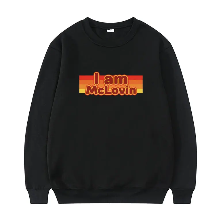 

I Am Mclovin Letter Print Sweatshirt Men Women Hip Hop Punk Streetwear Unisex Couples Black All-match Sweatshirts Loose Pullover