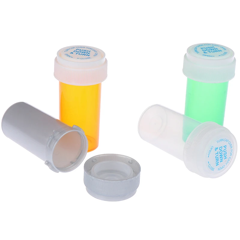 1pc Pill Box Travel Case Plastic Push Down Turn Vial Container Weed Storage Stash Jar Bottle Herb | Красота и здоровье