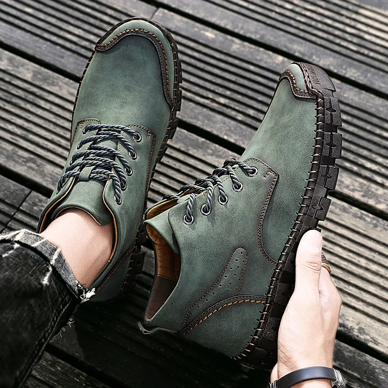 Мужские зимние ботинки из натуральной кожи черные удобные утепленные