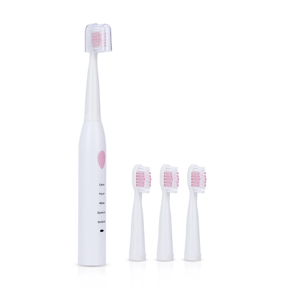 White pink AZDENT AZ-3Pro, электрическая зубная щетка, USB перезаряжаемая, мягкая щетина, щетка для зубов, 5 режимов, водонепроницаемая, для гигиены полости рта, дешевая - Цвет: White pink