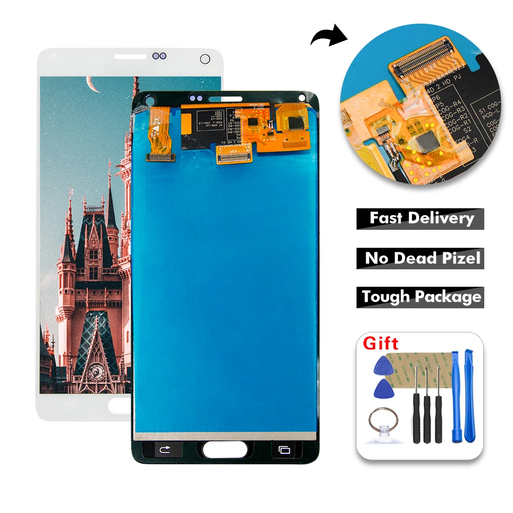 ЖК дисплей SUPER AMOLED для SAMSUNG Galaxy Note 4 Note4 N910V N910A N910F N910H N910 с дигитайзером и сенсорной