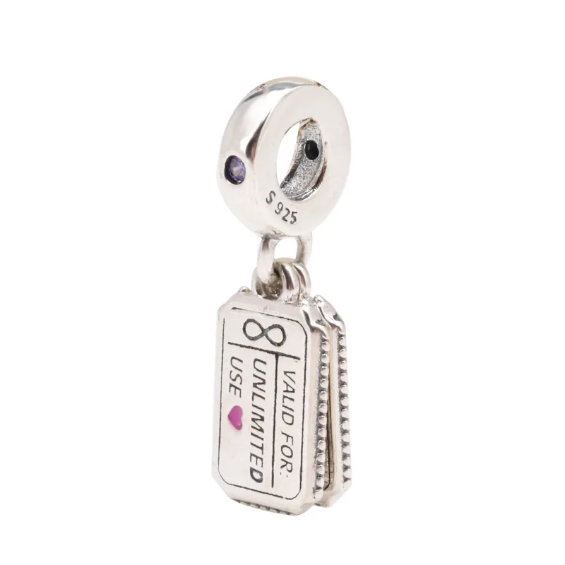 

Amas S925 Sterling Silver Valentine's Day Kiss Pendant Love Voucher Fashion Bracelet Women Pendant