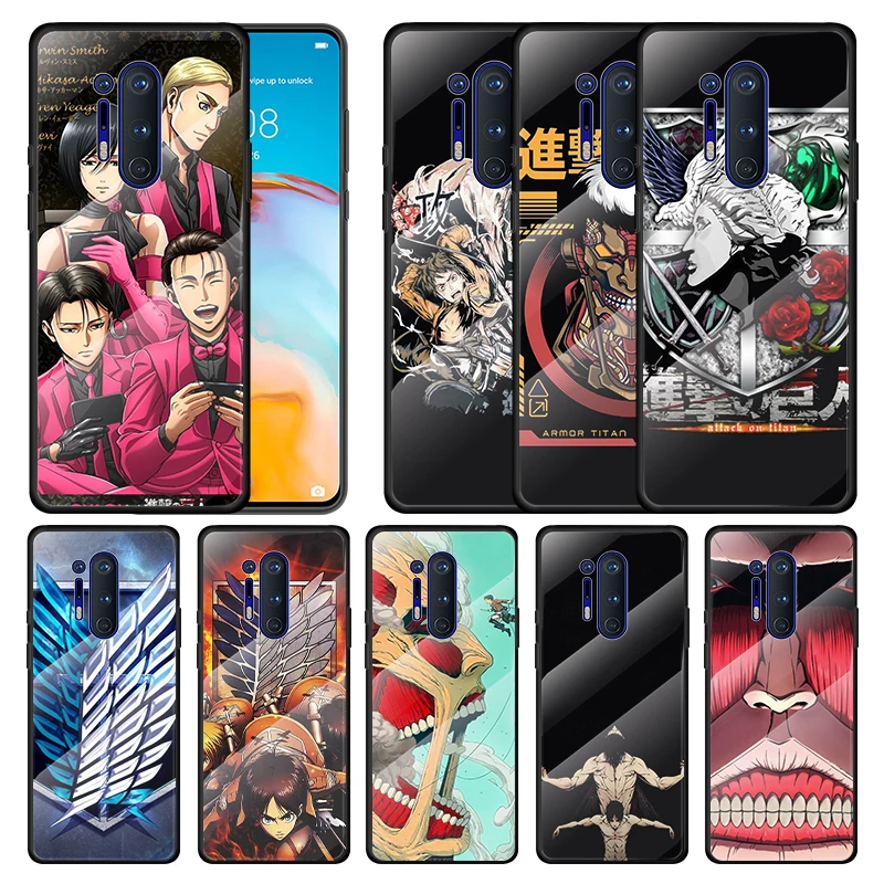 

Tempered Glass Cover Attack on Titan Hunter For Oneplus 9R 9 8T 8 Nord Z 7T 7 Pro 5G Shockproof Shell Phone Case Capa