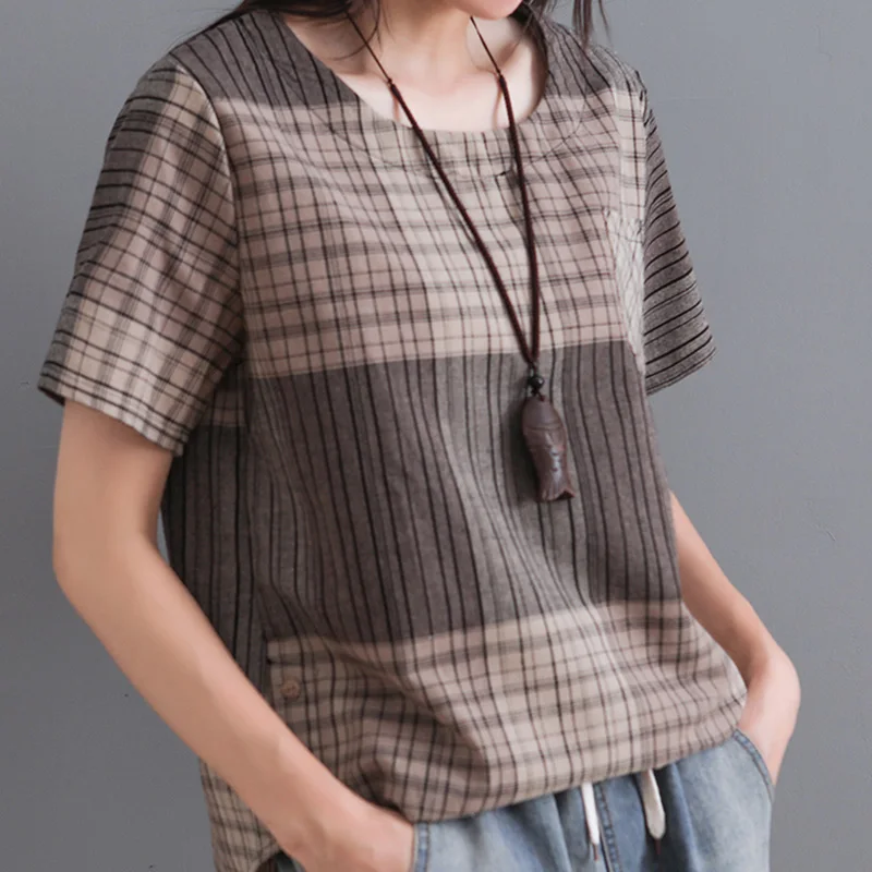 Корейская мода женская хлопковая летняя блузка с напуском короткая рубашка в