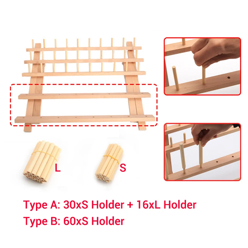 46/60 деревянный держатель для ниток катушка шитья вышивка складной органайзер