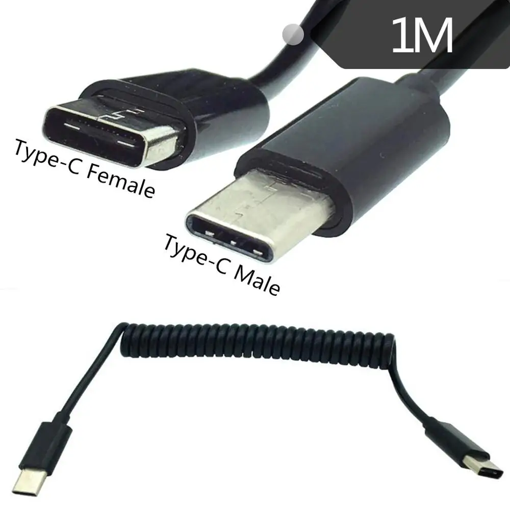 Спиральный обмотанный USB 3 1 C-TYPE разъем для micro/mini/type-c 5P Мужской адаптер кабель 0 м 3FT